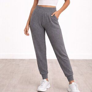 $88 Retail Aritzia Everyday Sunday Grey Ribbed Lounge Jogger Pants Size Small